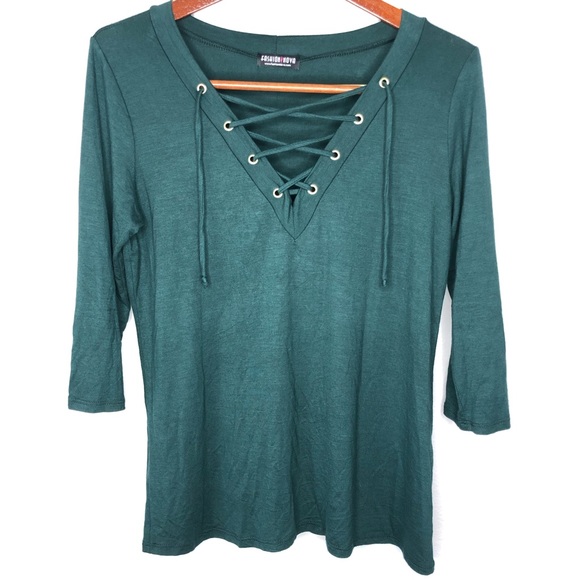 Fashion Nova Tops - Fashion Nova Emerald Green Shirt
